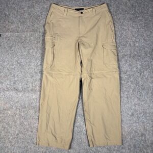 Eastern Mountain Sports Convertible‎ Cargo Pants Mens 34 Tan Hiking Outdoor EMS